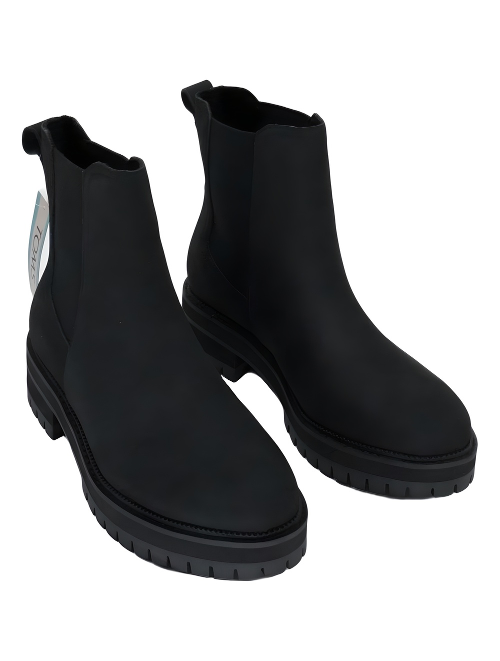 TOMS Womens Bennet Water Resistant Black Nubuck Leather Ankle Boots Size 7M